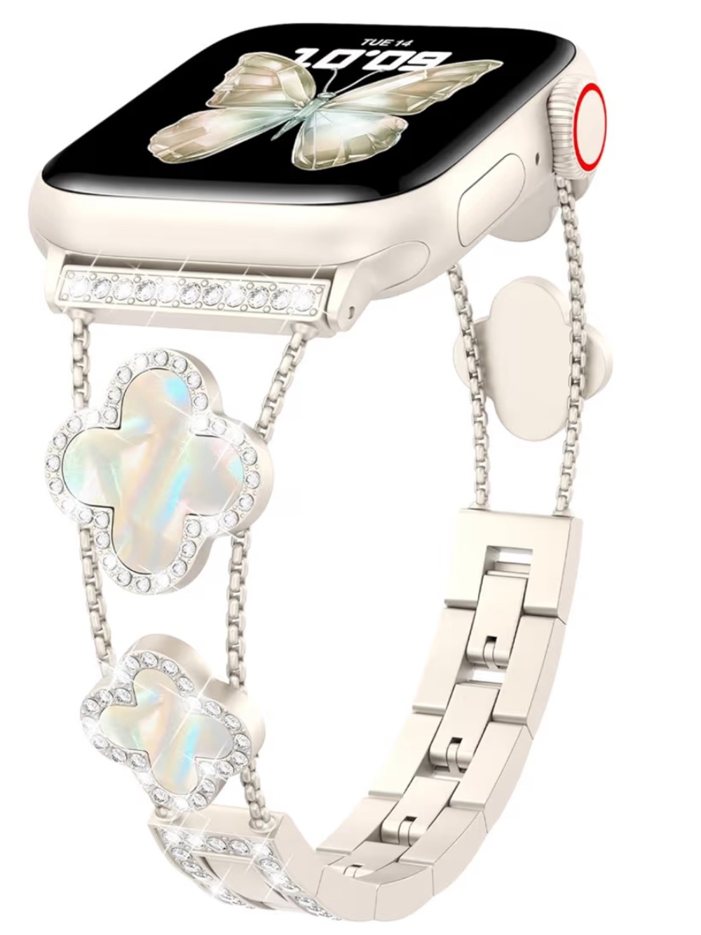 Floral Link Bracelet Set in Silver for Apple Watch